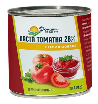 Томатна паста Домашні продукти 28% 400 г