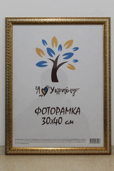 Фоторамка 30Х40, (А3), золото с серебряной змейкой, 2416-261S, СТЕКЛО+ДВП