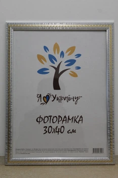 Фоторамка 30Х40, (А3), серебряный с золотой змейкой, 2416-120G, СТЕКЛО+КАРТОН