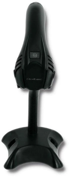 Skaner kodów kreskowych Qoltec Laser 1D, USB ze stojakiem Czarny (50861) (5901878508610)