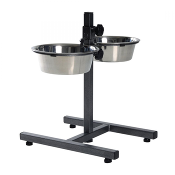 Миска для собак Trixie 2,8 л металлическая 2 шт + стойка