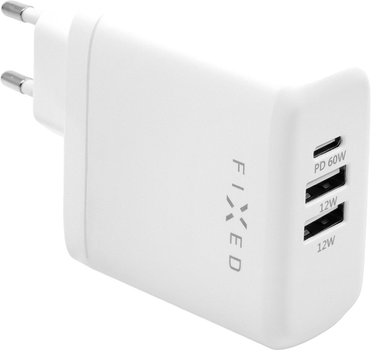 Зарядний пристрій для телефона Fixed USB-C/2xUSB Travel Charger 60Вт White (8591680110780)