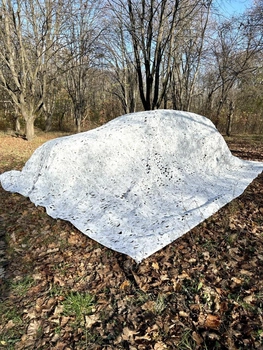Маскировочная сетка белая 5х6м для автомобиля, пикапа, внедорожника и техники "Зима №1"