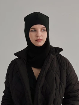 Балаклав теплая шапка D.Hats чёрного цвета