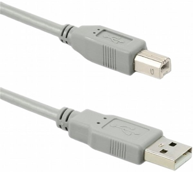 Kabel Qoltec USB Type-A - USB Type-B 2.0 1 m szary (5901878503950)