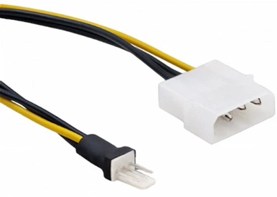 Адаптер Qoltec Molex 4 pin - 3 pin 0.18 м к вентилятору Black and yellow (5901878530611)