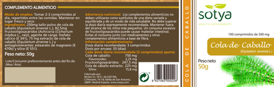 Suplement diety Sotya Cola Caballo 100 tabletek (8427483000228)