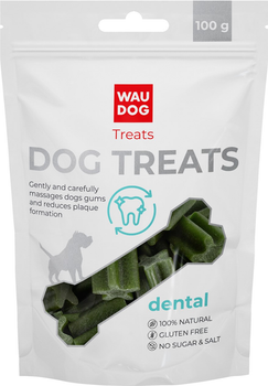 Лакомства для собак WAUDOG Treats Стоматологическая палочка со вкусом шпината и ванили 100 г (4454Collar)