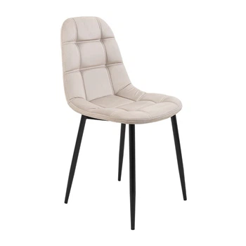 Стілець крісло м'який SplitDesign U Jasmine 21 чорні ніжки Кремовий