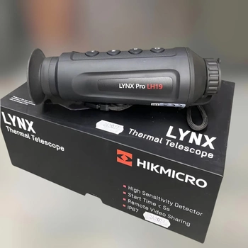 Тепловізійний монокуляр HIKVISION HikMicro Lynx Pro LH19, 900 метрів, вбудований стадіометричний дальномір