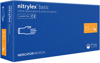 Перчатки Mercator Medical NITRYLEX BASIC одноразовые нитриловые 200шт. размер XS ВВ5235C
