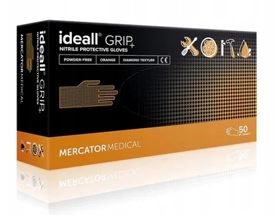 Рукавички Mercator Medical ideall GRIP+ нітрилові Помаранчеві 25пар \ 50шт. розмір XXL URT7589XXL