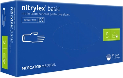Перчатки Mercator Medical NITRYLEX BASIC одноразовые нитриловые 100шт. размер S ВВ5235C1