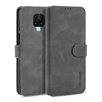 Чехол книжка Софт Тач для Xiaomi Redmi Note 9 Pro серый ремешок на руку