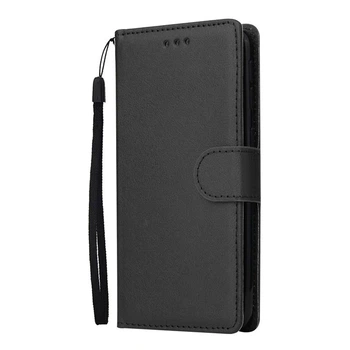 Чехол книжка для Xiaomi Redmi Note 7 черный бумажник шнурок на руку