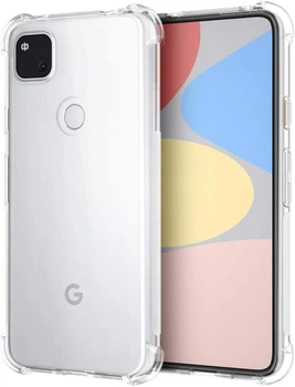 Противоударный силиконовый чехол бампер с усиленными углами для Google Pixel 4a прозрачный