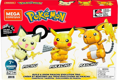 Конструктор Mattel Mega Construx Pokemon Trio (Pichu, Pikachu, Raichu) 621 деталь (887961971552)