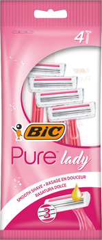 Набір бритв без змінних катриджів BIC Pure 3 Lady рожеві 4 шт