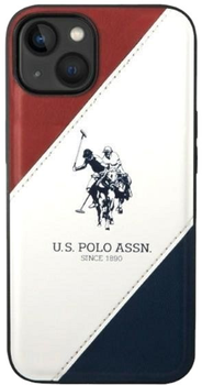 Панель U.S. Polo Assn Tricolor Embossed для Apple iPhone 14 Plus White (3666339073190)