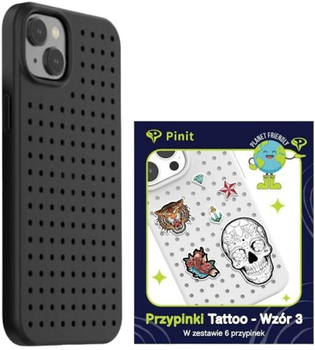 Etui Pinit Dynamic + Tattoo Pin Wzór 3 do Apple iPhone 14 Black (5905359817468)
