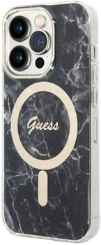 Панель + Зарядний пристрій Guess Marble MagSafe для Apple iPhone 14 Pro Max Black (3666339103149)
