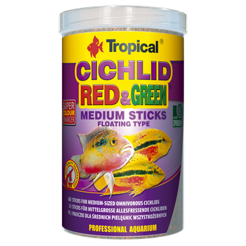 Корм Tropical Cichlid Red Green Medium Sticks для всех этих кроватей 1 л/ 360 г