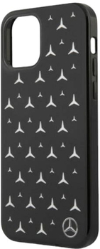 Панель Mercedes Silver Stars Pattern для Apple iPhone 12/12 Pro Black (3666339012731)