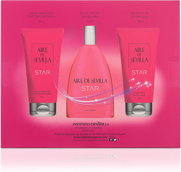 Zestaw damski Instituto Espanol Spray Aire de Sevilla Star Woda toaletowa damska 150 ml + Shower Gel 150 ml + Body Cream 150 ml (8411047136201)