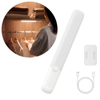 Аккумуляторная LED лампа с датчиком движения Baseus Sunshine Series PIR Motion Sensor Semiarc 1200mAh White