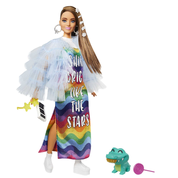 Lalka z akcesoriami Mattel Barbie Extra Shine Bright Like the Stars Ruffle (887961973365)