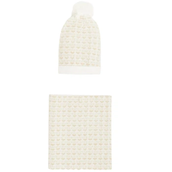 Комплект шапка и снуд Guess White Lurex Gold H1BZ04 Z2QP0 F018 Mр. 54-56 см
