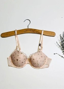 Бюстгальтер классический с вишивкой звездочек Victoria's Secret Пудровый А-84 36B/80B