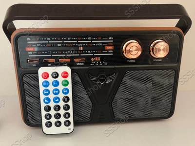 Аккумуляторный радиоприемник аудиосистема с пультом управления и Bluetooth радио Kemai Retro (MD-507BT)