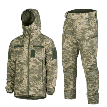 Мужской зимний костюм NordStorm / Ветрозащитная куртка + брюки "Cyclone" пиксель размер S 44-46