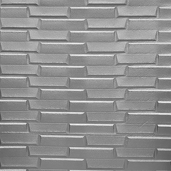 Самоклеющаяся 3D панель Sticker Wall кладка серебро 19600х700х5мм SW-00001365