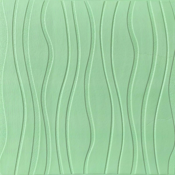 Самоклеющаяся 3D панель Sticker Wall светло-зеленые волны 600x600x6мм SW-00001327