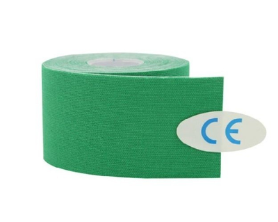 Кінезіо тейп (кінезіологічний тейп) Kinesiology Tape 3.8см х 5м зелений