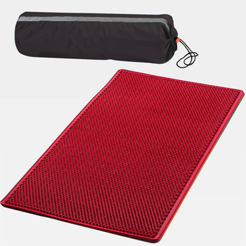 Ляпко Массажный Коврик игольчатый большой плюс 6,2 Ag (Красный) с Чехлом для коврика (Черный)