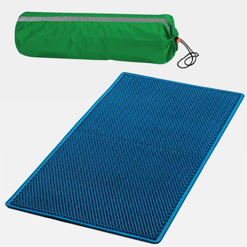 Ляпко Массажный Коврик игольчатый большой плюс 6,2 Ag (Голубой) с Чехлом для коврика (Зеленый)