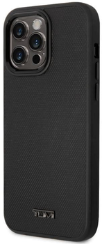 Панель TUMI Leather Balistic Pattern MagSafe для Apple iPhone 14 Pro Black (3666339075019)