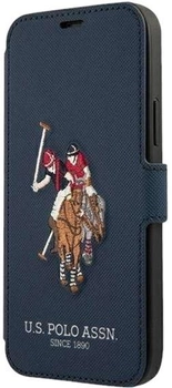 Etui z klapką U.S. Polo Assn Embroidery Collection book do Apple iPhone 12/12 Pro Navy (3700740492314)
