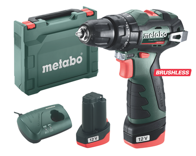 Акумуляторний ударний безщітковий дриль-шуруповерт Metabo PowerMaxx SB BL 12V 2x2Ah Li-Power ЗП LC 40 (601784500)
