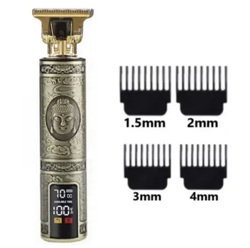 Машинка для стрижки бороды Hiena Vintage T9 Триммер с LCD экраном Гравировка Будда