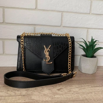 Женская мини сумочка клатч на плечо с цепочкой маленькая сумка YSL (228877)