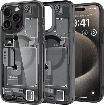 Etui Spigen Ultra Hybrid Mag do Apple iPhone 15 Pro Max zero one Frost Black (8809896749312)