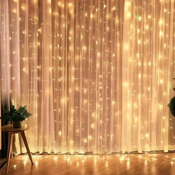 Гірлянда-водоспад Curtain-Lights Xmas 480WW внутрішня, 3х3м Білий-теплий (МХ-НФ-00005658)