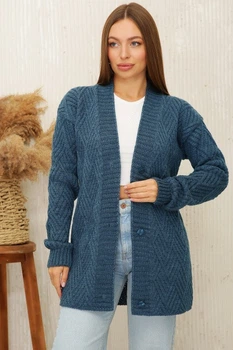 Женский вязаный кардиган MarSe 230 44-52 джинс (230 джинс )