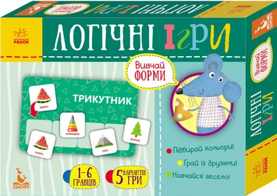 Детские логические игры "Изучай формы" 918002, 24 карточки на укр. языке