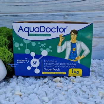 Коагулянт (флокулянт) в картушах против мутности в воде бассейна AquaDoctor SuperFlock 1 кг (2499)