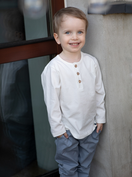 Дитяча футболка з довгими рукавами для хлопчика Pinokio Charlie 74 см Екрю (5901033292736)